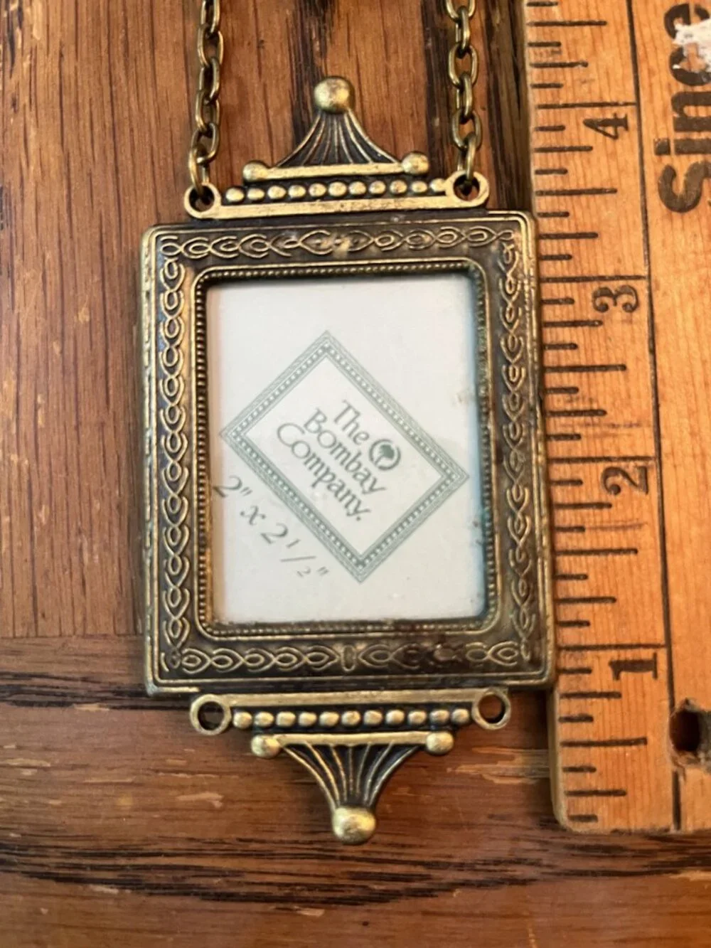 Vintage Mini Picture Frames Linked Gold Metal